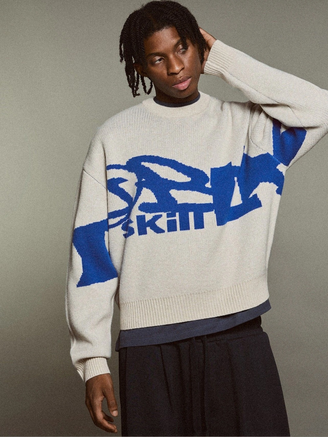 Bershka Men Typography Printed Pullover - Image 1