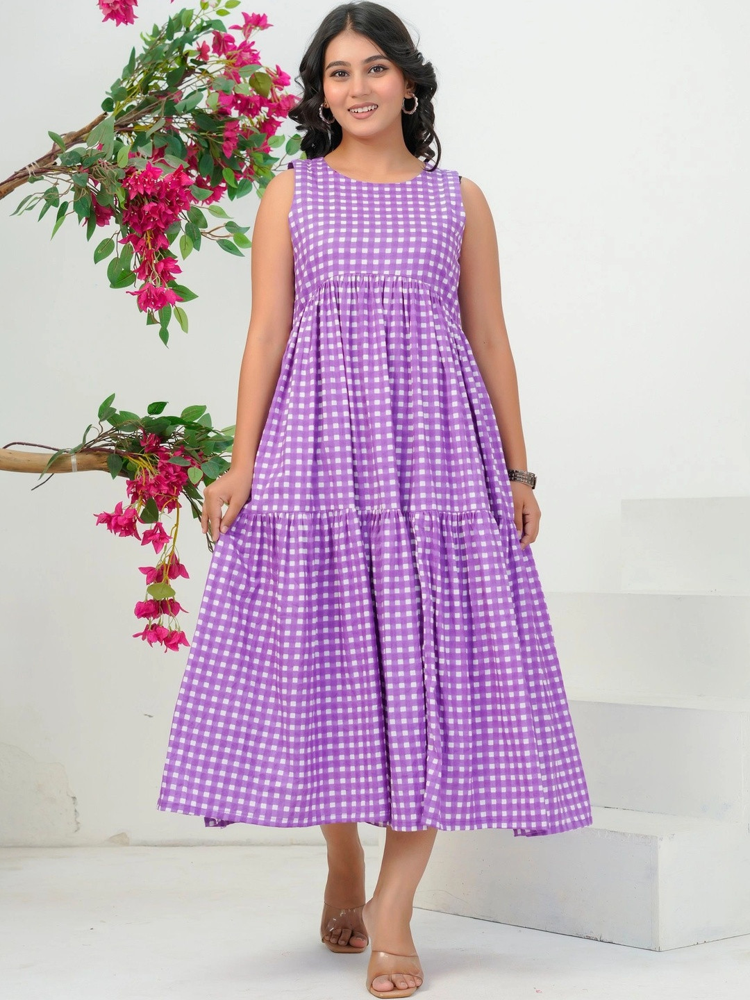 Cotton A-Line Midi Dress