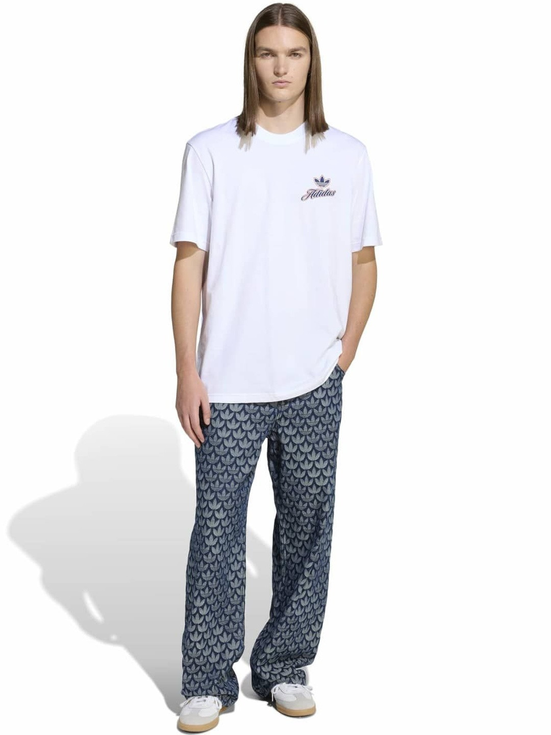 ADIDAS Originals Men Wide Leg Brand Logo Track Pants