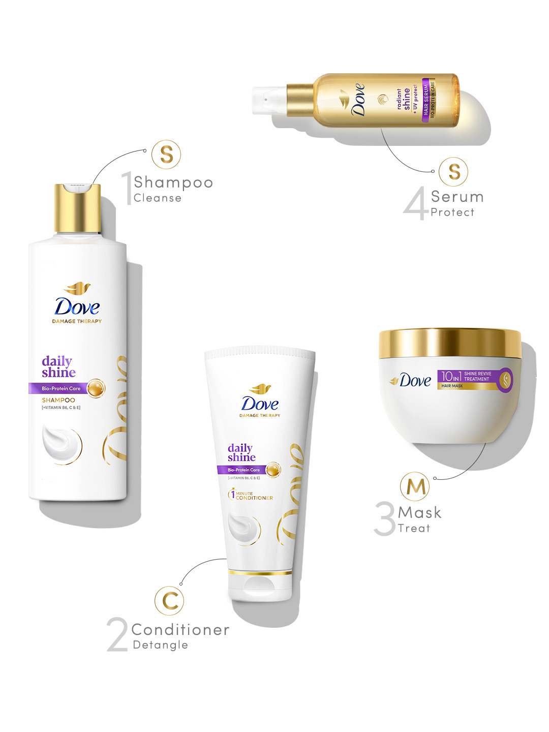 Buy Dove Daily Shine Shampoo for Dull Hair, 1L - Image 4