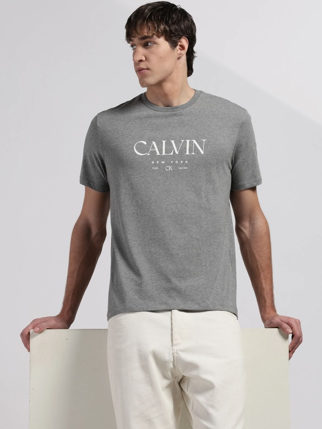 Calvin Klein Jeans Men Brand Logo Printed T-shirt