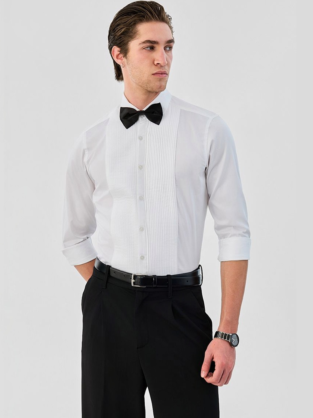 Snitch Cotton Long Sleeves Slim Fit Shirt