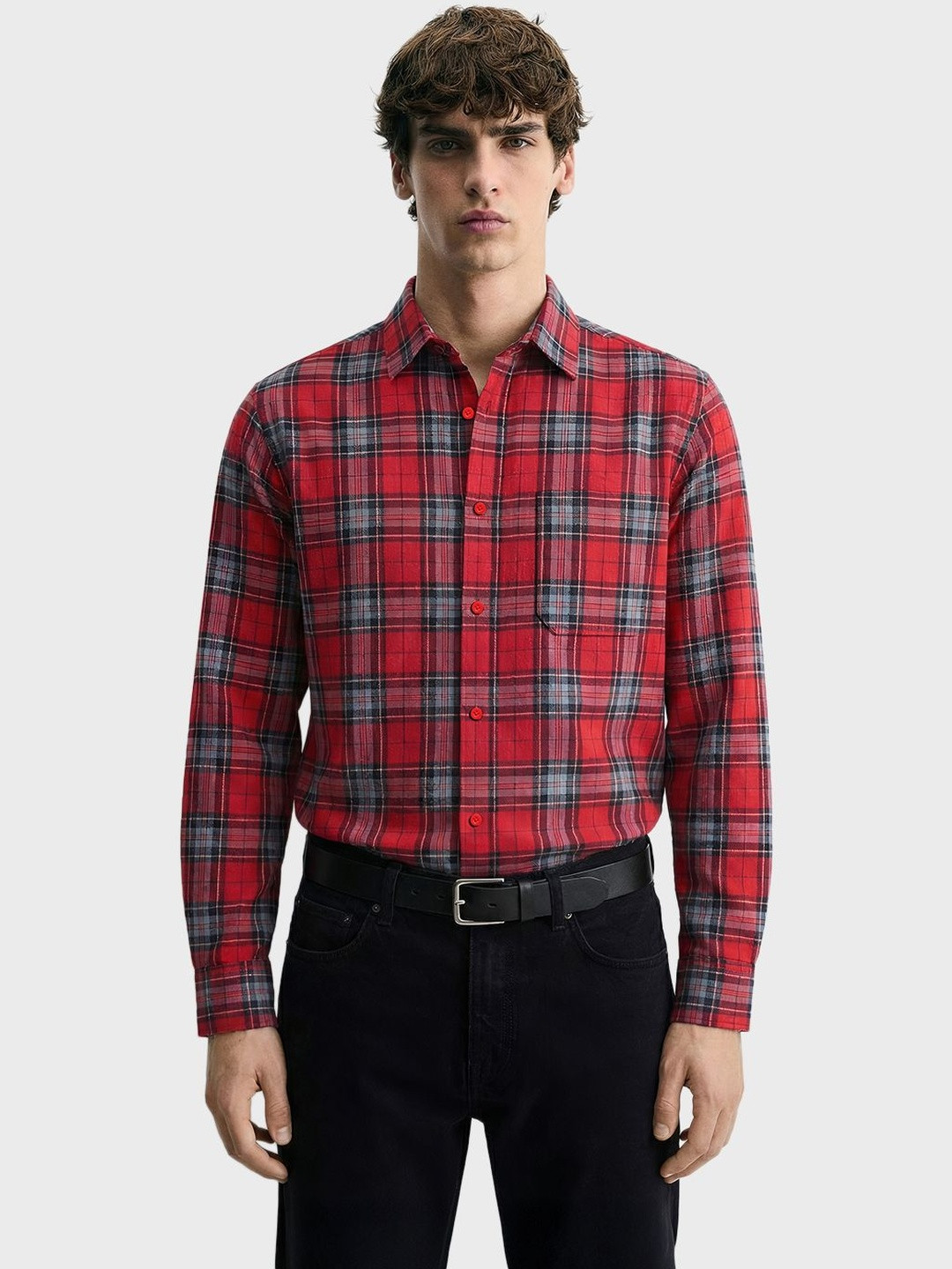 The Indian Garage Co Men Slim Fit Checked Casual Shirt