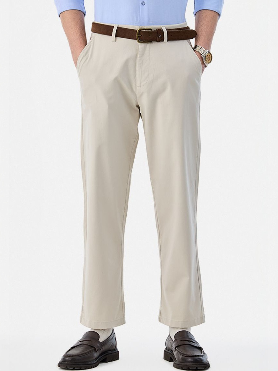 Snitch Cream Mid-Rise Baggy Trouser