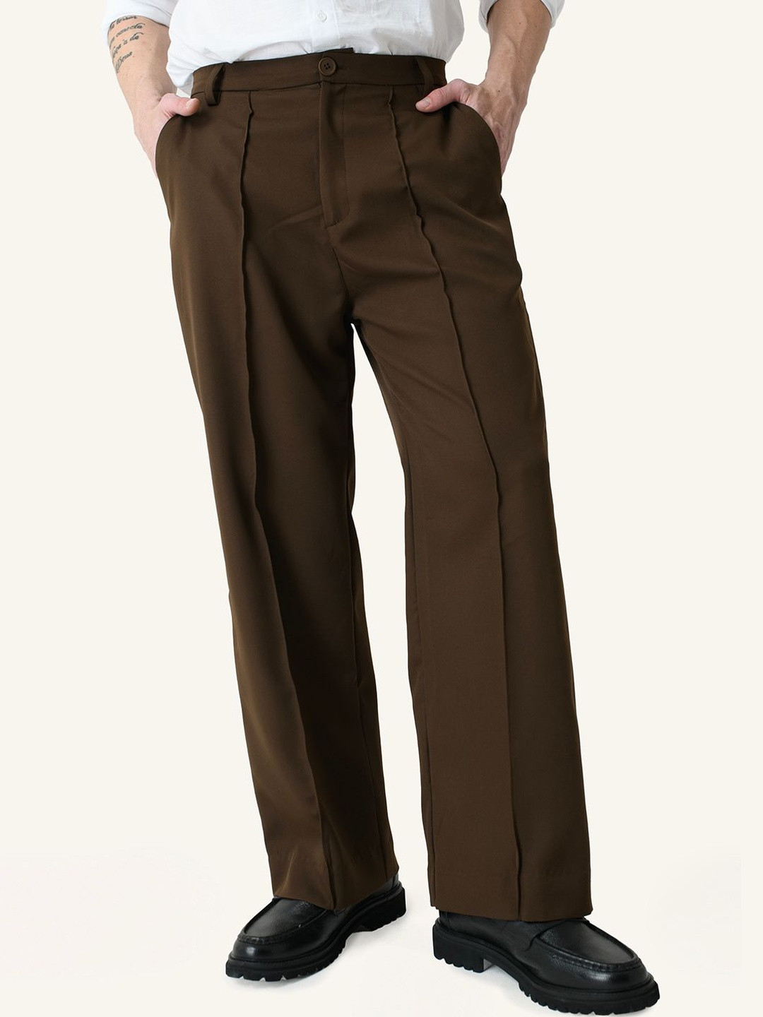 PERCH Pintuck Korean Loose Fit Formal Trousers