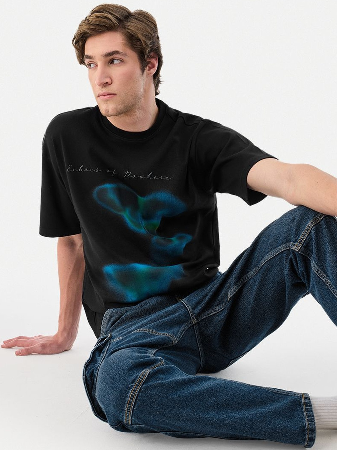 Snitch Graphic Cotton Round Neck Short Sleeves Oversized T-shirt