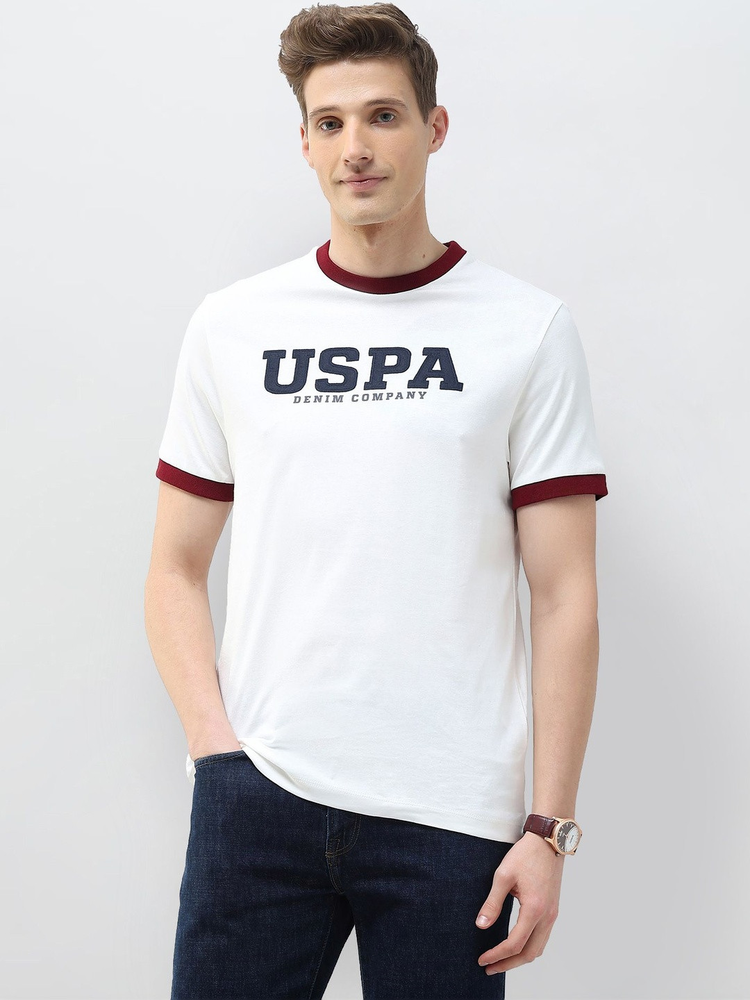 U.S. Polo Assn. Denim Co. Men Brand Logo Printed T-shirt