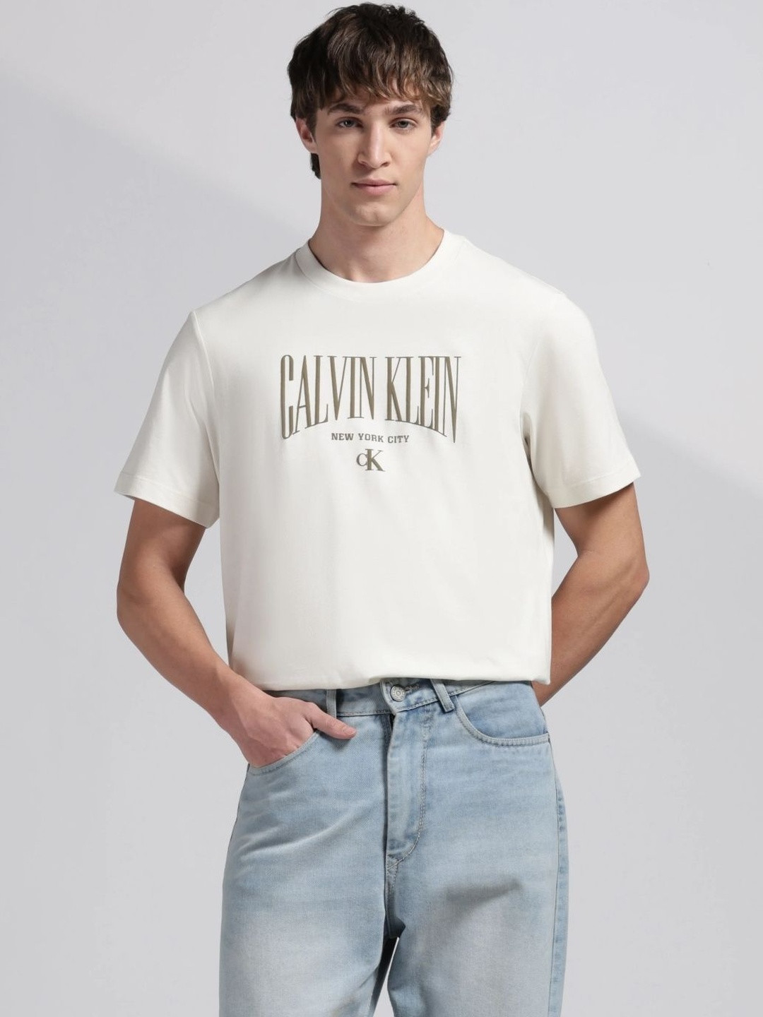 Calvin Klein Jeans Men Brand Logo Printed T-shirt