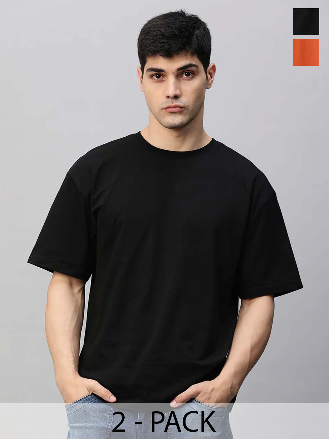 RuledBySun Men Oversized Drop-Shoulder Pure Cotton T-shirt