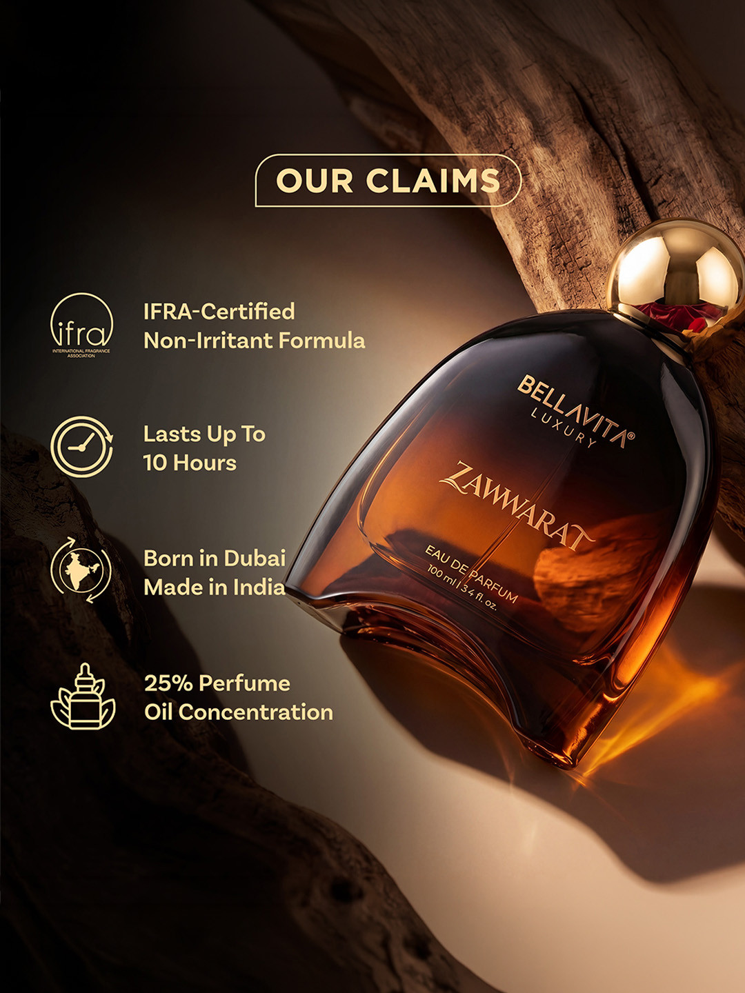 Bella Vita Organic Men Zawwarat Eau De Parfum 100ml - Image 5