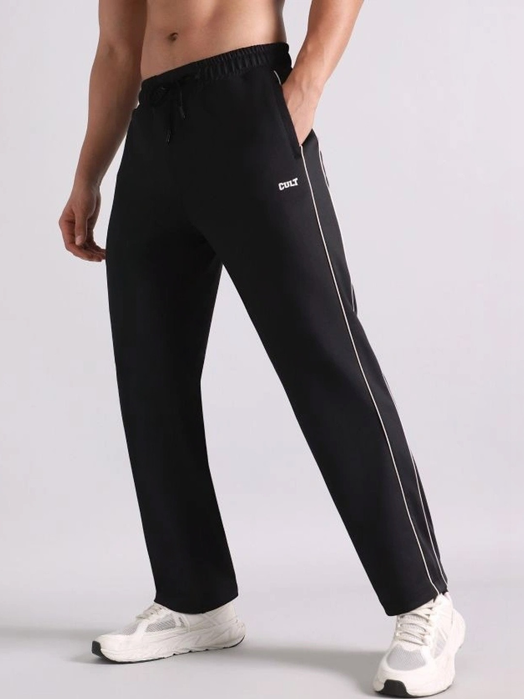 CULT Men True Black Combat Straight Fit Trackpants