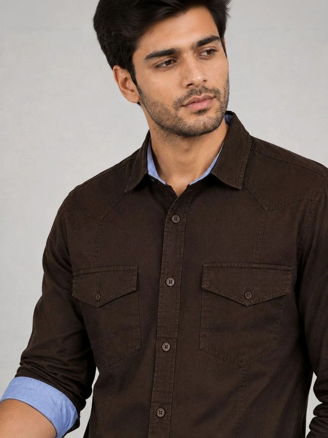 FRANKSHIRT Men Cargo Cotton Casual Shirt - Image 5