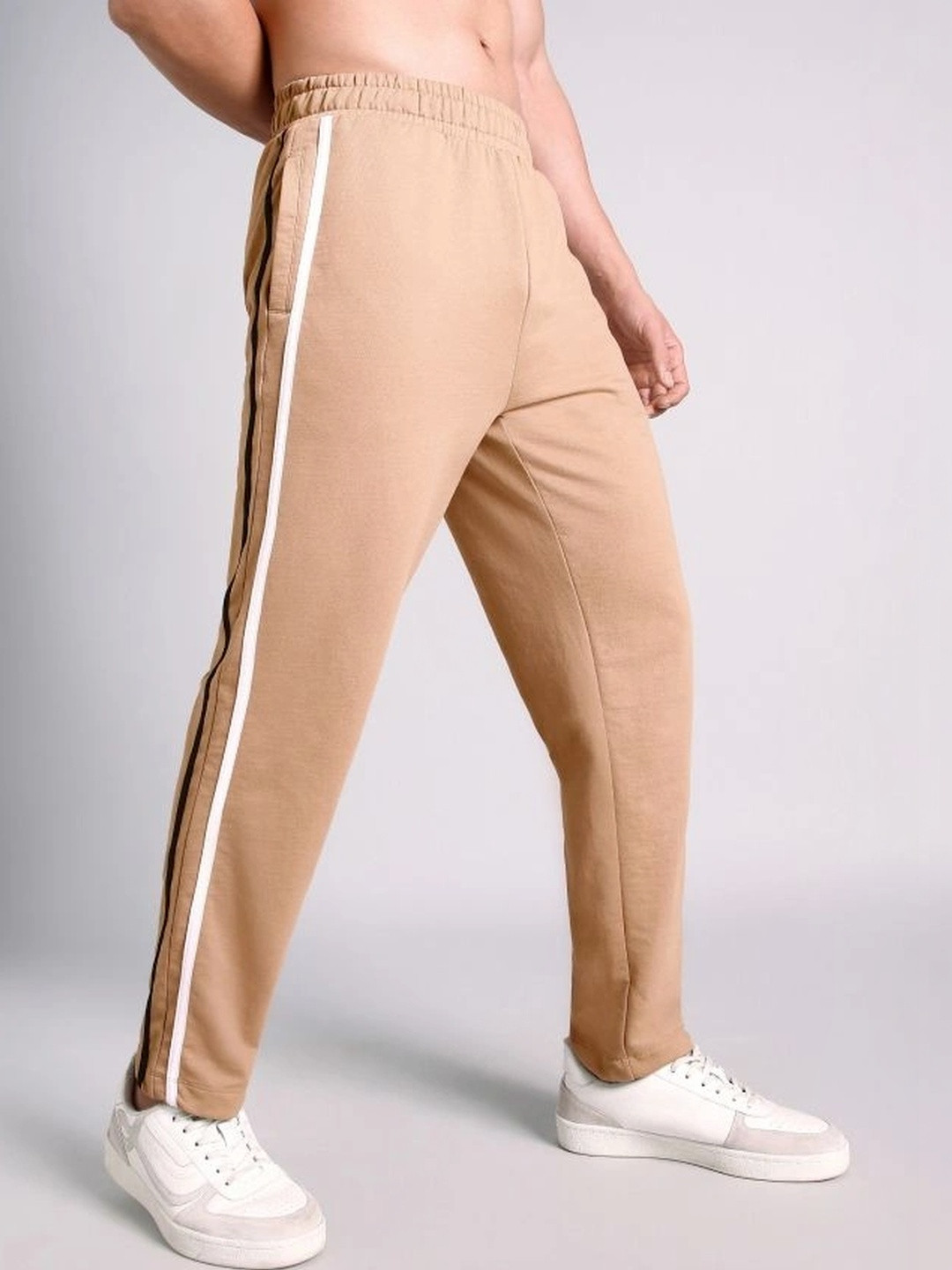 CULT Men Beige Contrast Playday Trackpants