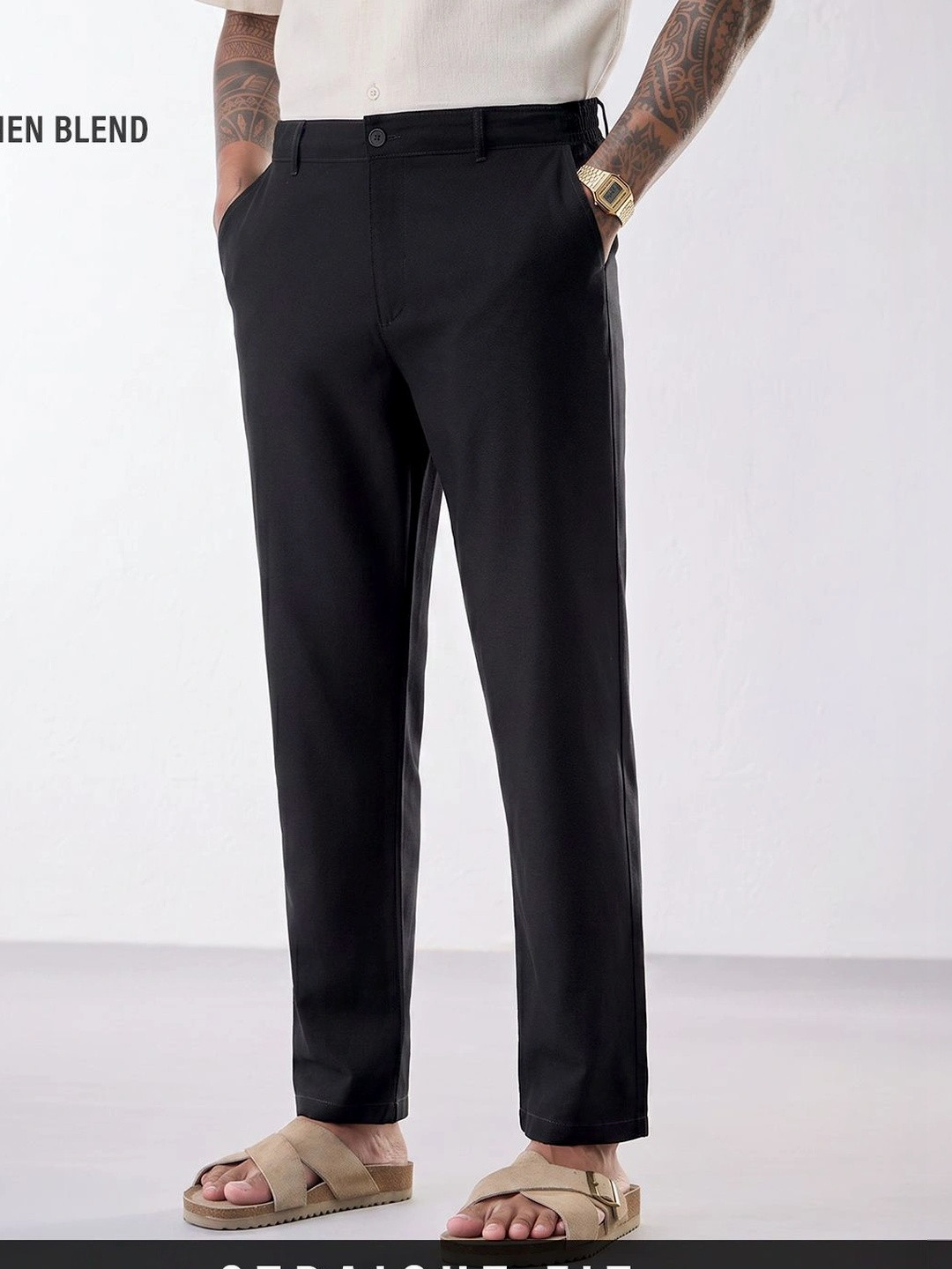 The Souled Store Men Straight Fit Trousers