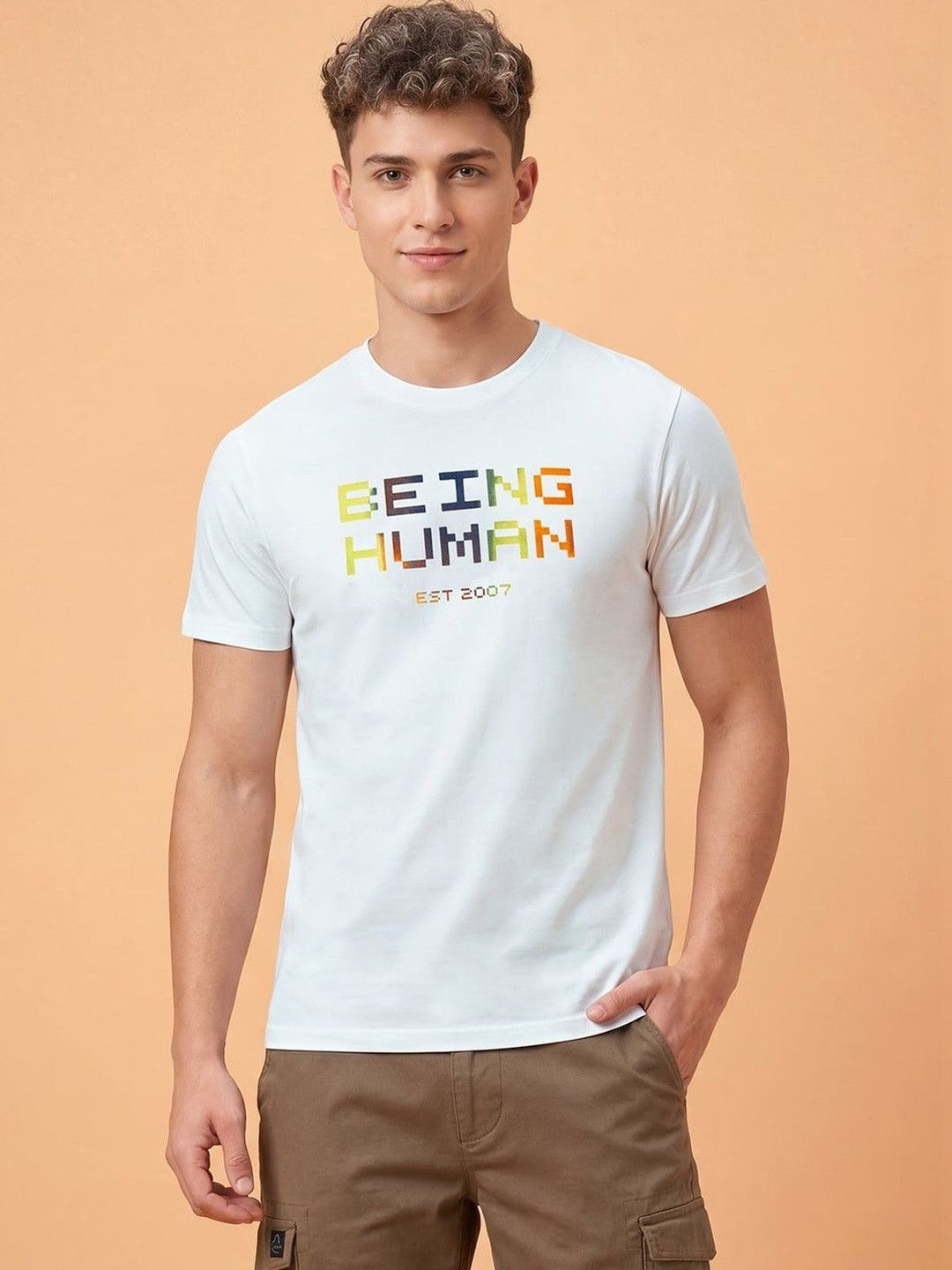 Being Human Men Typography Printed T-shirt
