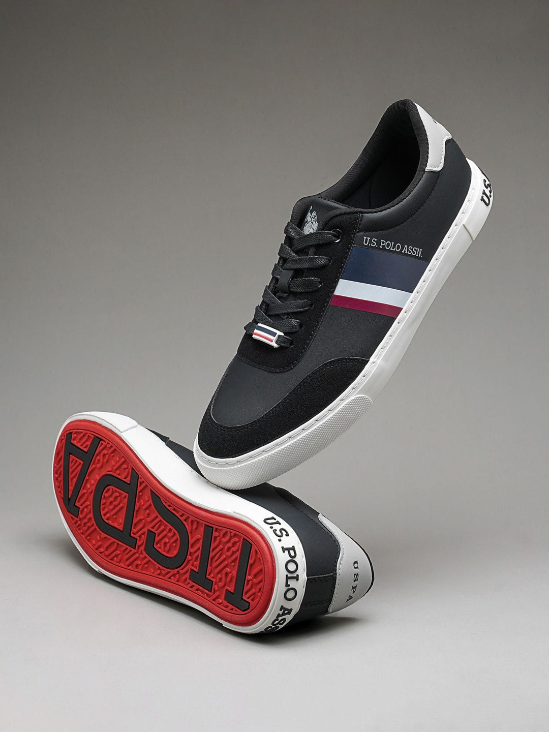 U.S. Polo Assn. Men Colourblocked PU Sneakers