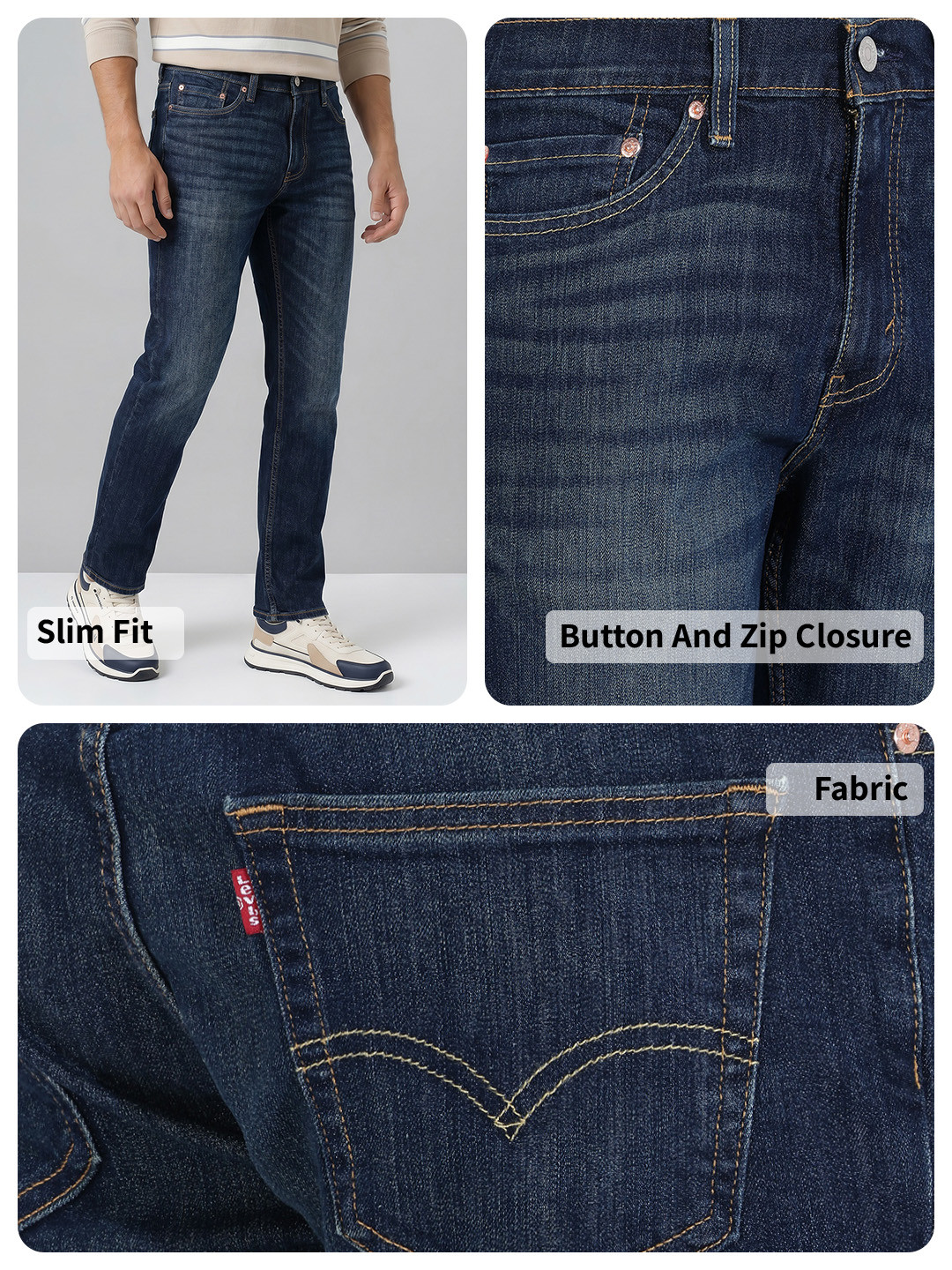 Levis Men 511 Slim Fit Light Fade Jeans - Image 6
