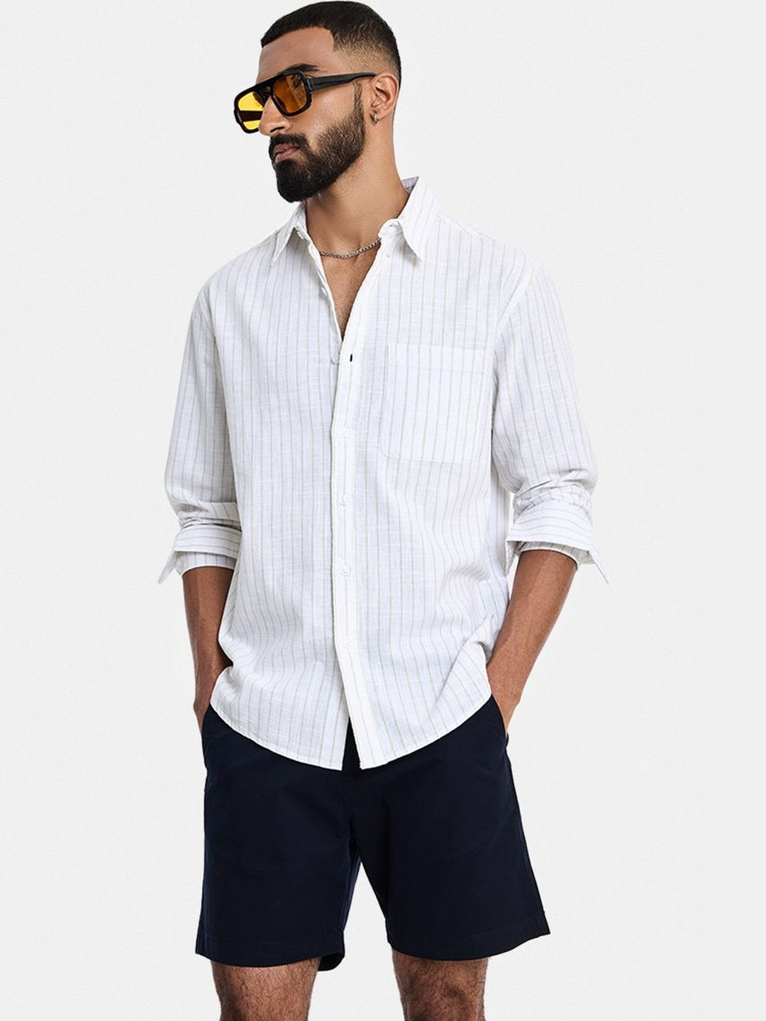 Snitch Men Striped Casual Shirt