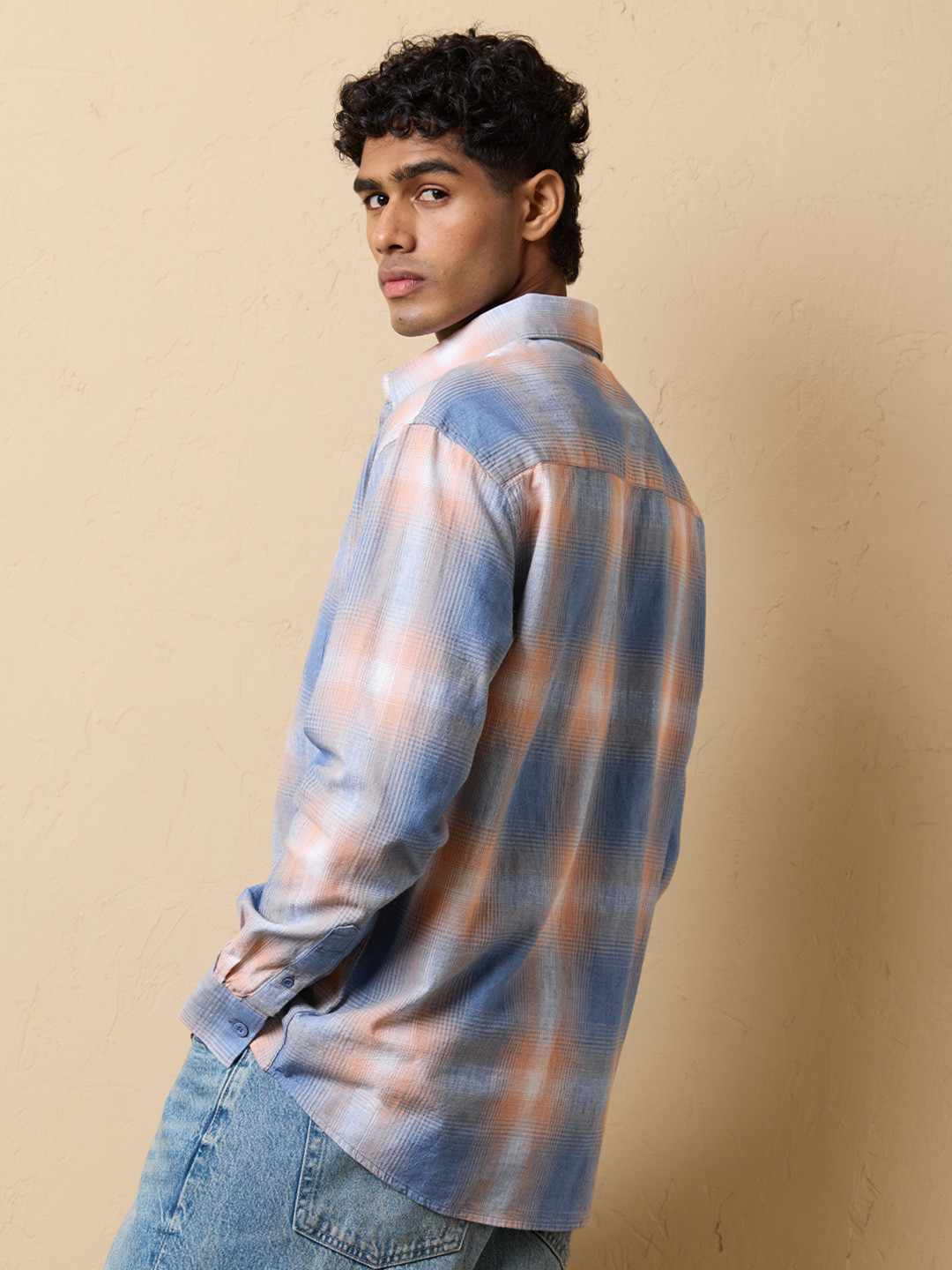 The Souled Store Men Faded Checked Casual Shirt - Image 3