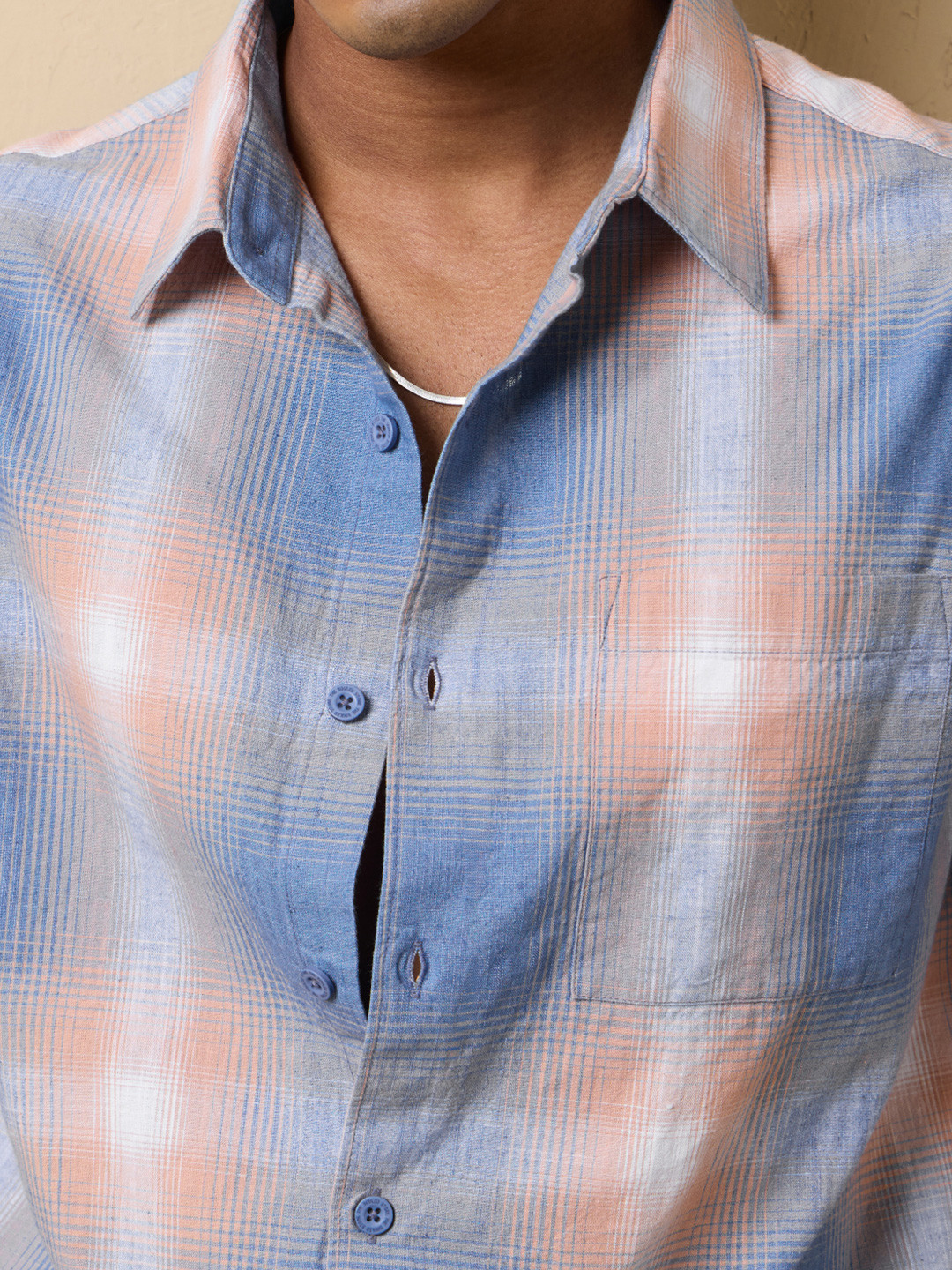 The Souled Store Men Faded Checked Casual Shirt - Image 2