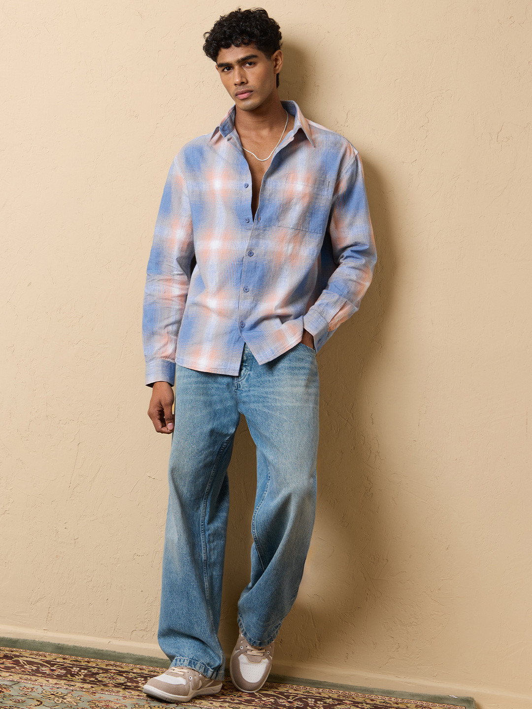 The Souled Store Men Faded Checked Casual Shirt - Image 4