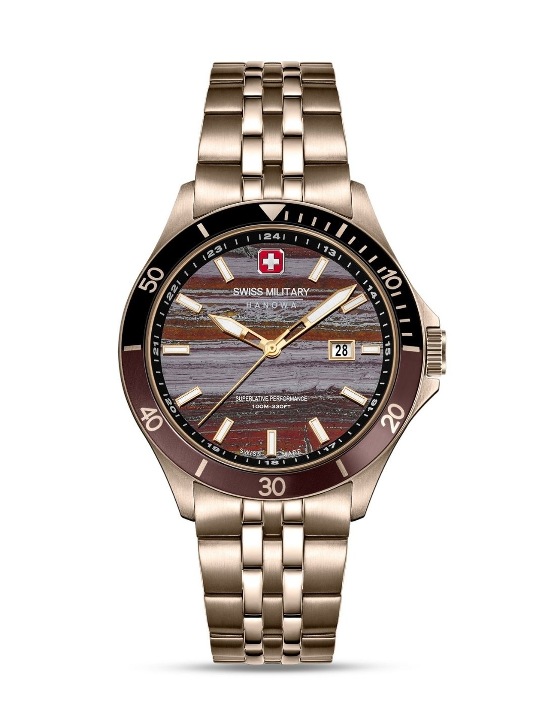 SWISS MILITARY HANOWA Stainless Steel Bracelet Style Straps Analogue Watch SMWGH0008310