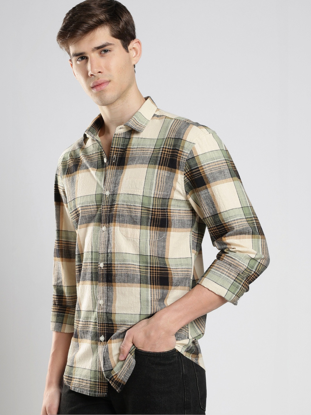 HERE&NOW Men Checked Casual Shirt - Image 4