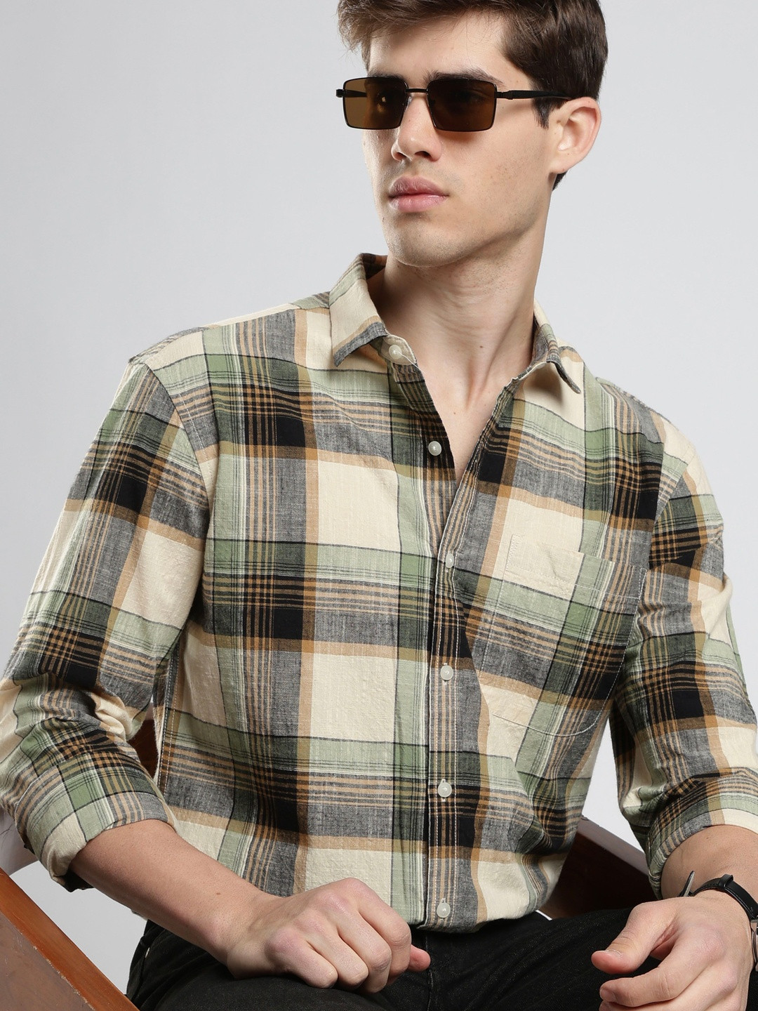 HERE&NOW Men Checked Casual Shirt - Image 1