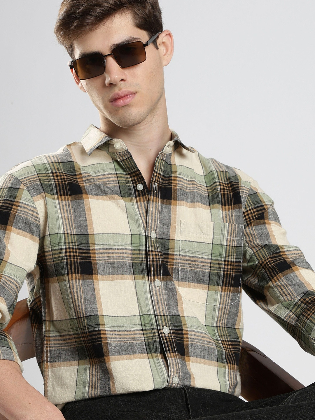 HERE&NOW Men Checked Casual Shirt - Image 6