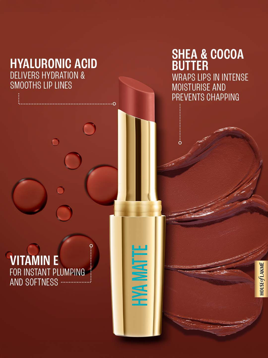 Buy Lakme 9to5 Hya Matte Hydrating Smudgeproof Lipstick Lasts 14Hr 3.6g Hustling Pink BM5 - - Personal Care for Women - Image 2