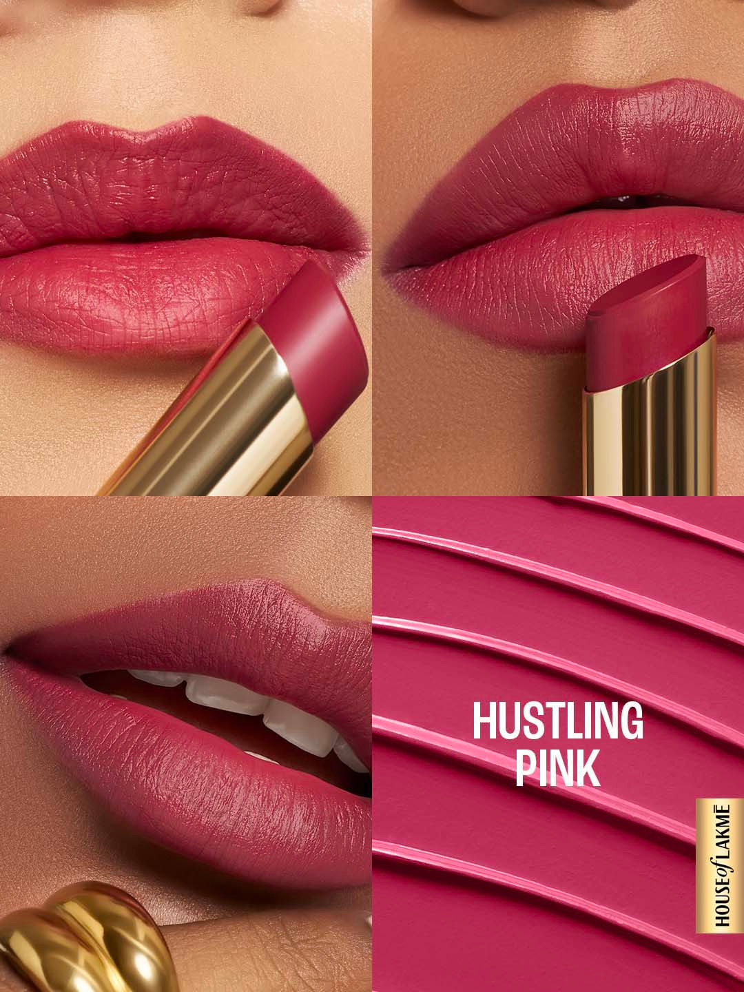 Buy Lakme 9to5 Hya Matte Hydrating Smudgeproof Lipstick Lasts 14Hr 3.6g Hustling Pink BM5 - - Personal Care for Women - Image 4