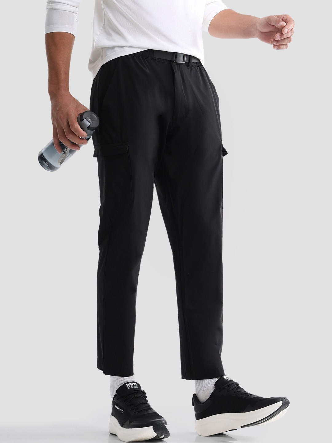 USPA SportSolid Mid Rise Regular Fit Cargo Track Pants