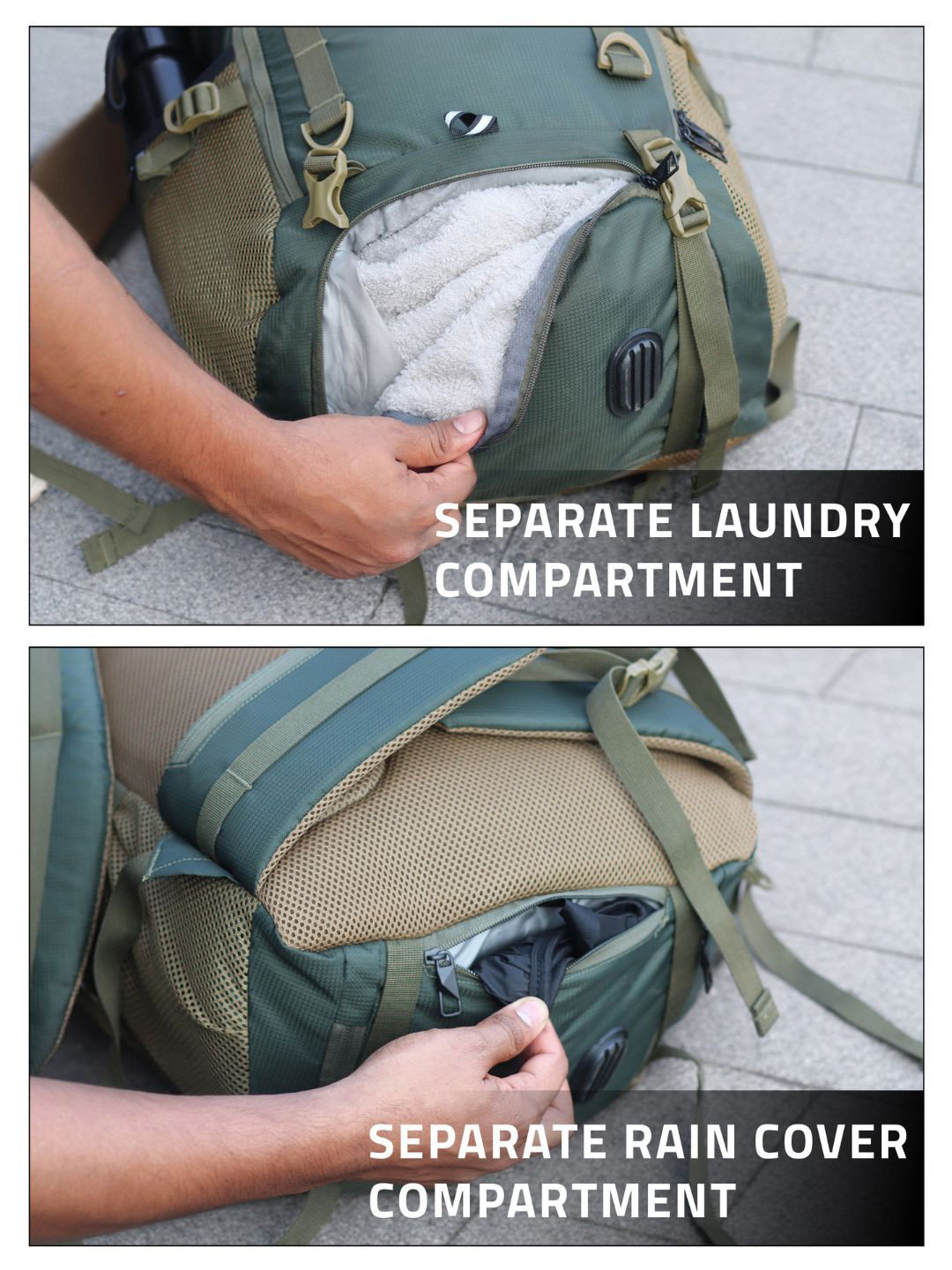 TRAWOC VANGUARD Solid 40L Travel Backpack with Shoe Compartment & - Image 3