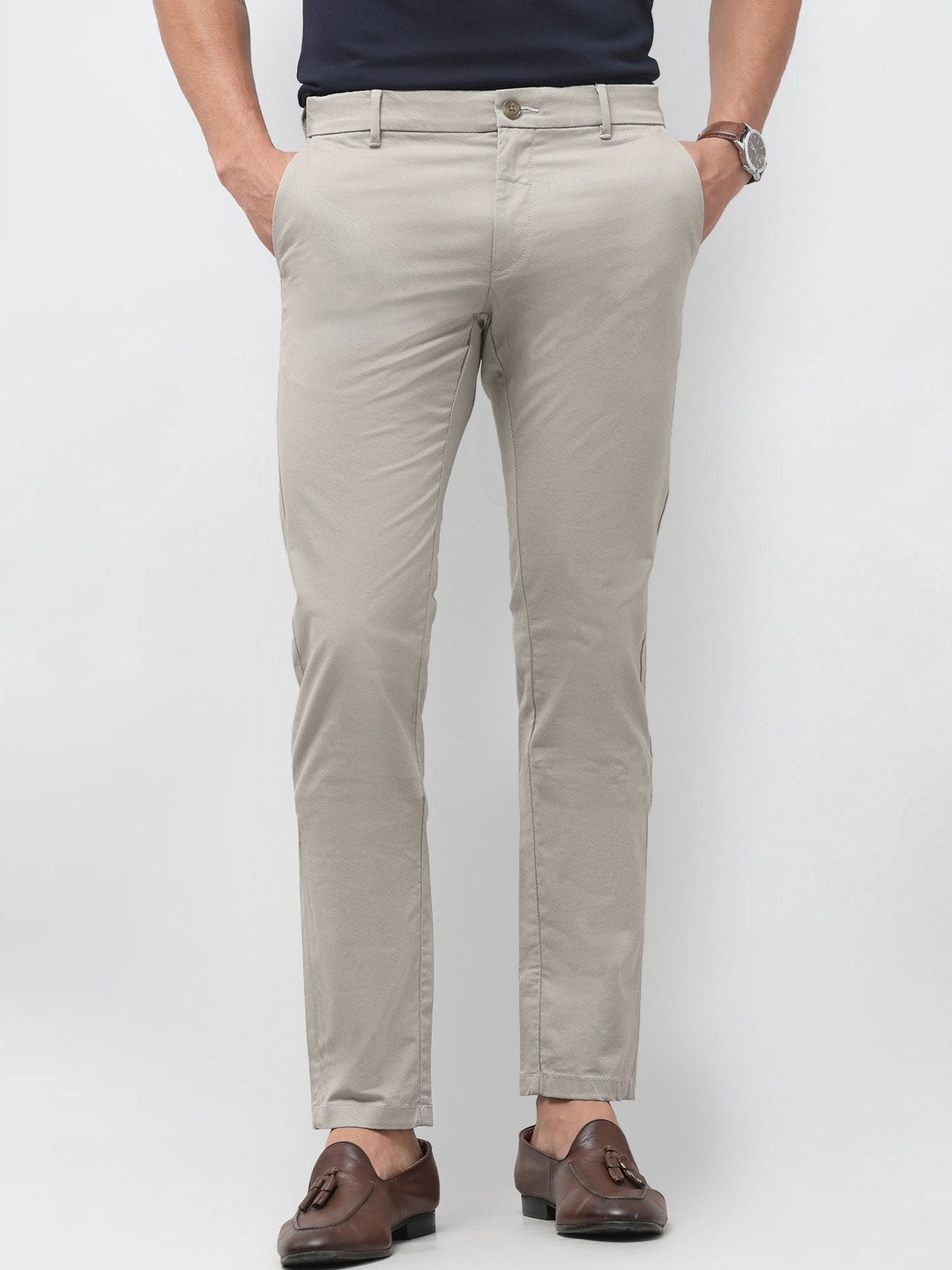 U.S. Polo Assn. Men Printed Slim Fit Chinos Trousers