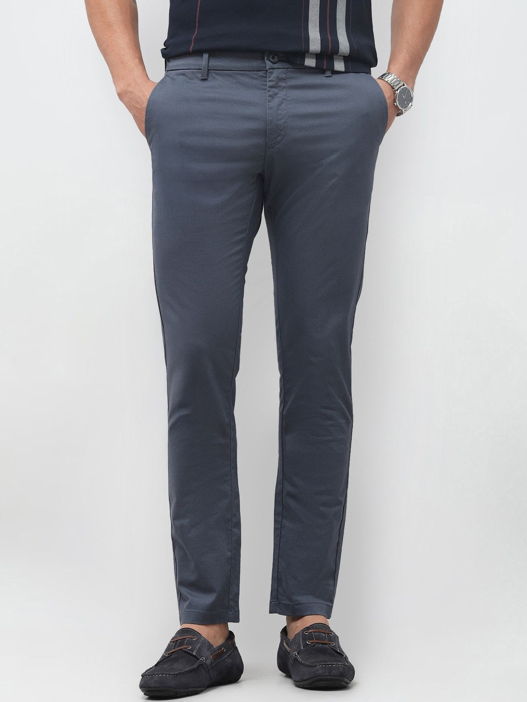 U.S. Polo Assn. Men Printed Slim Fit Chinos Trousers