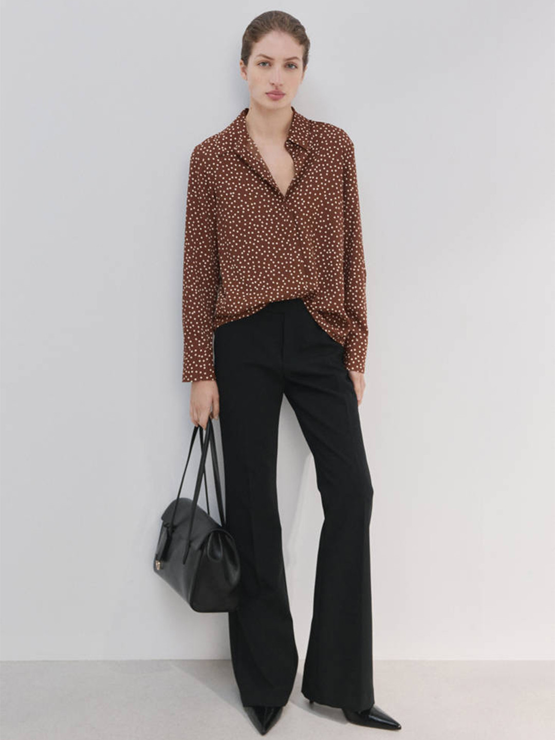 MANGO Polka Dot Printed Casual Shirt