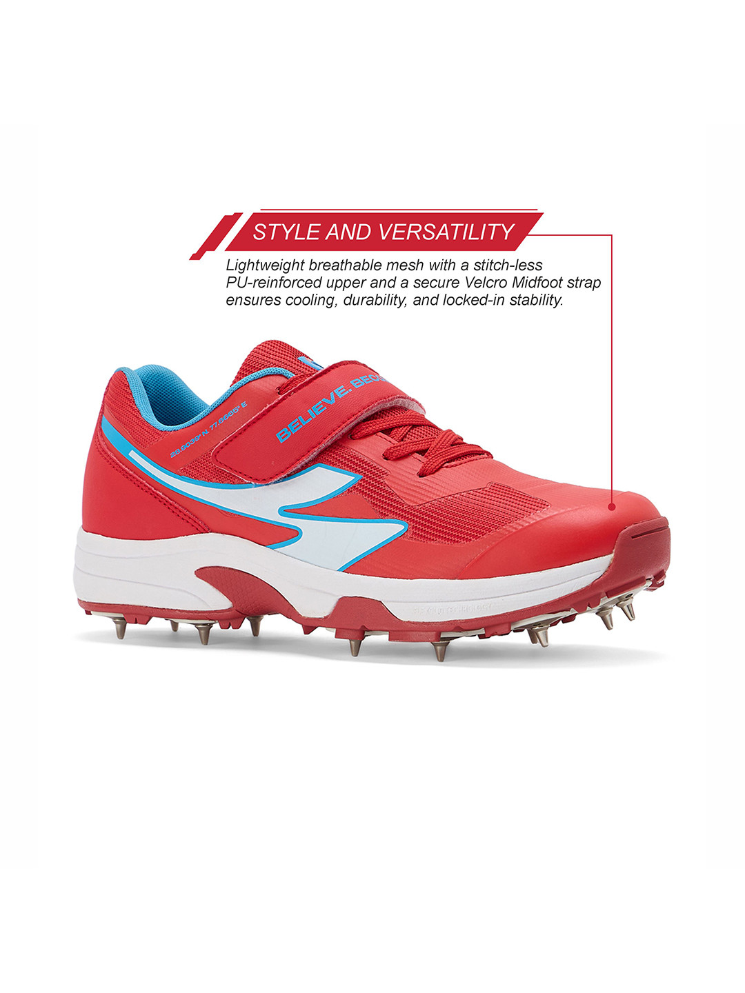 SG Vortex Spikes Neon Red - Elite Cricket Shoes with Max Traction & - Image 3