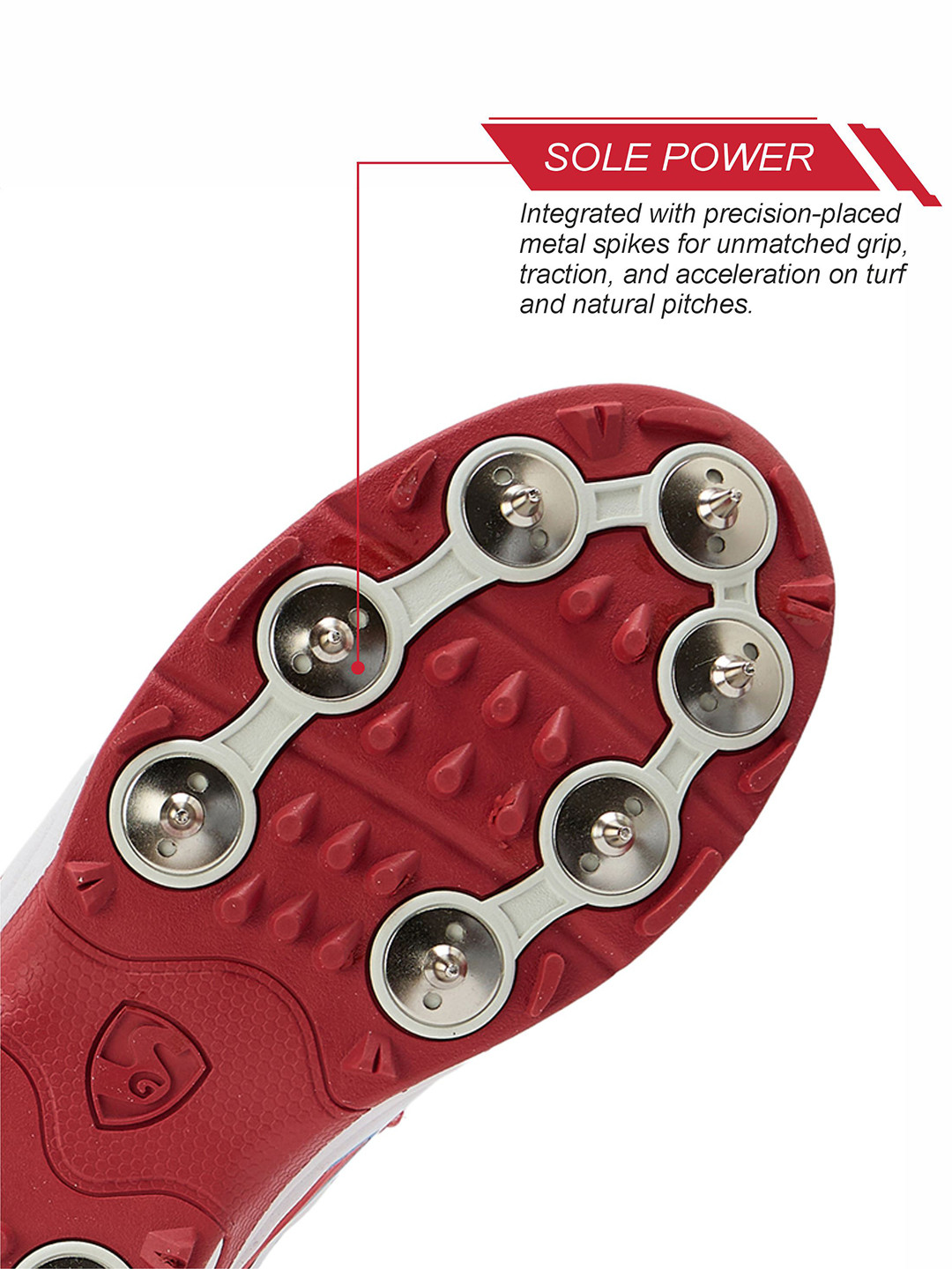 SG Vortex Spikes Neon Red - Elite Cricket Shoes with Max Traction & - Image 6