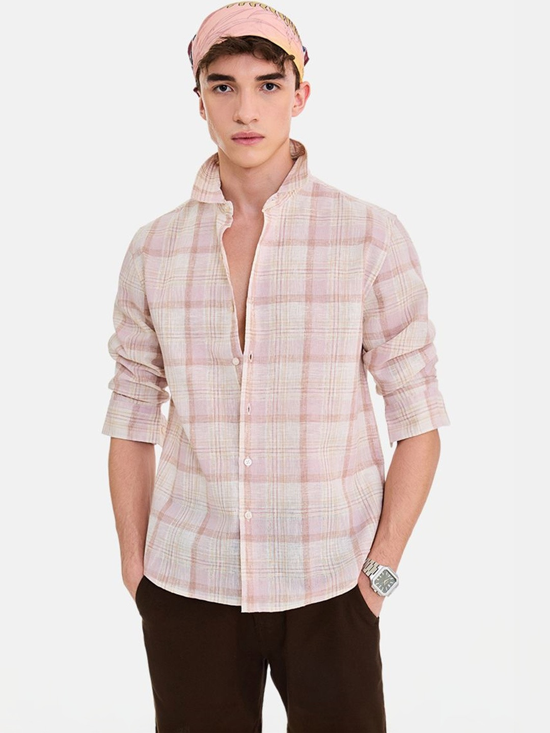Snitch Men Checked Casual Shirt