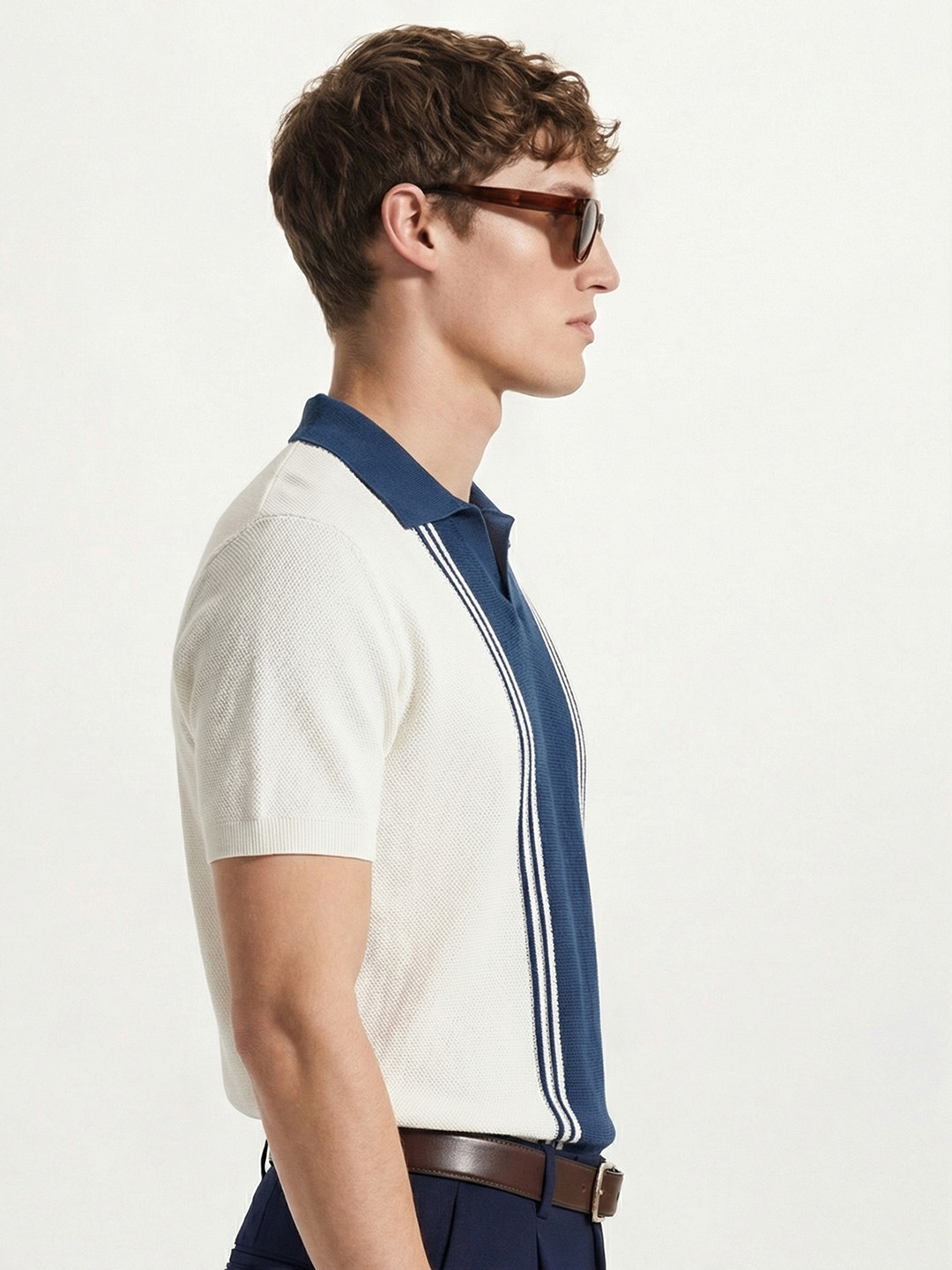 HIGHLANDER Men Colourblocked Polo Collar T-shirt - Image 6