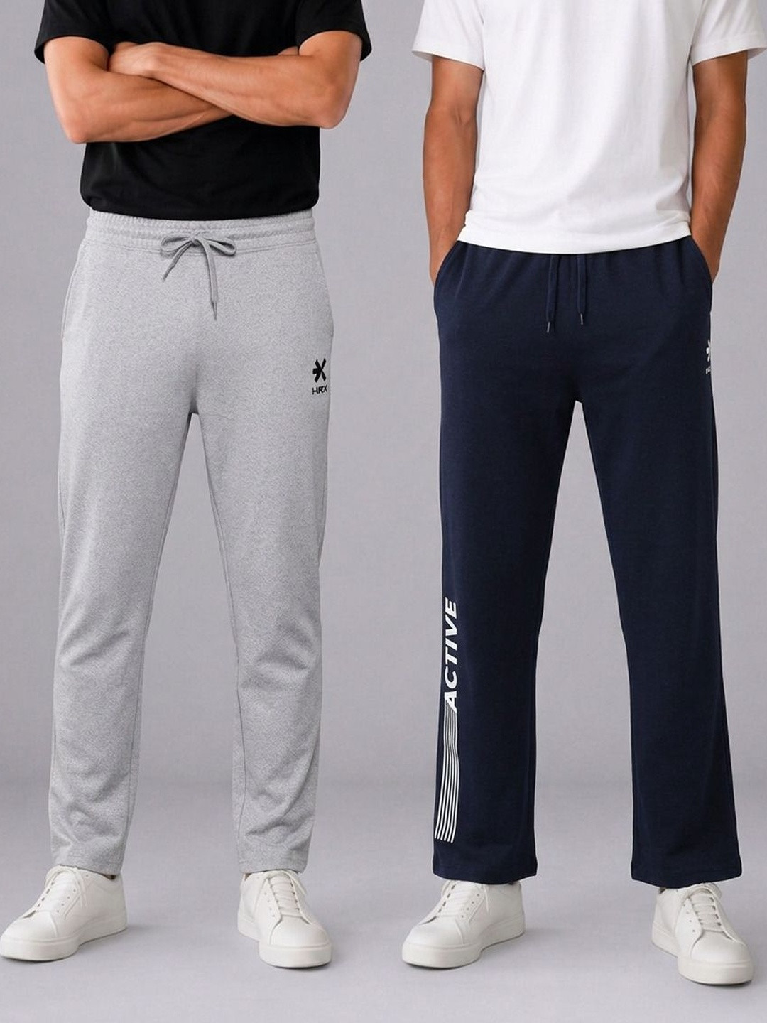 HRX by Hrithik Roshan Men Pack of 2 Regular Fit Brand Logo Training Track Pants