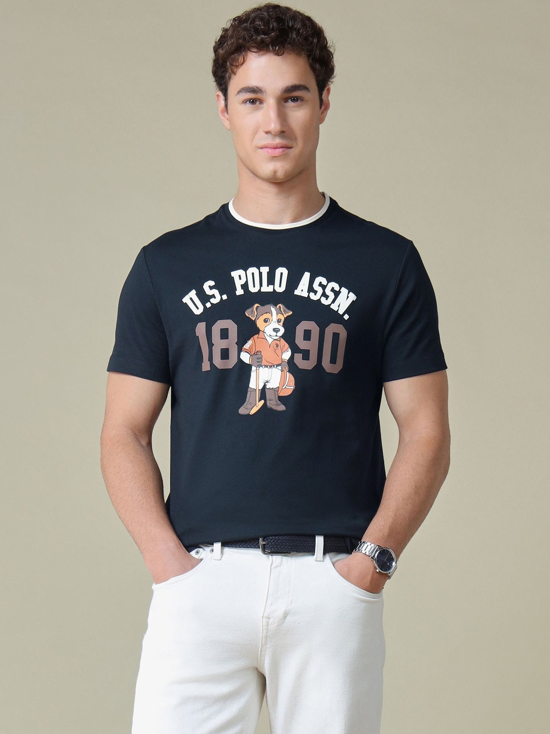 U.S. Polo Assn. Men Printed Slim Fit T-shirt