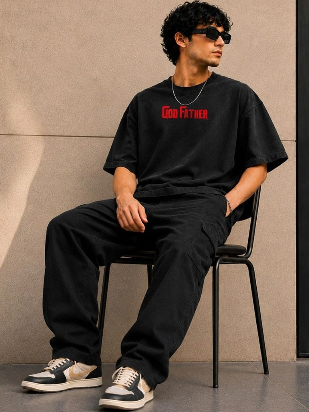 BDSQUARE Men Typography Printed Drop-Shoulder Sleeves T-shirt - Image 4
