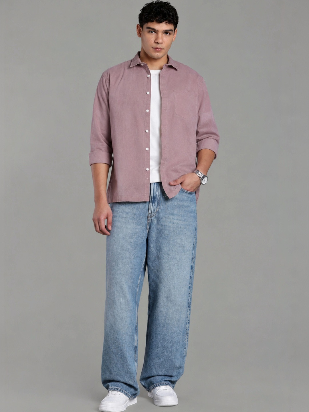 7TH LEGION Men Relaxed Sheer Casual Shirt - Image 5