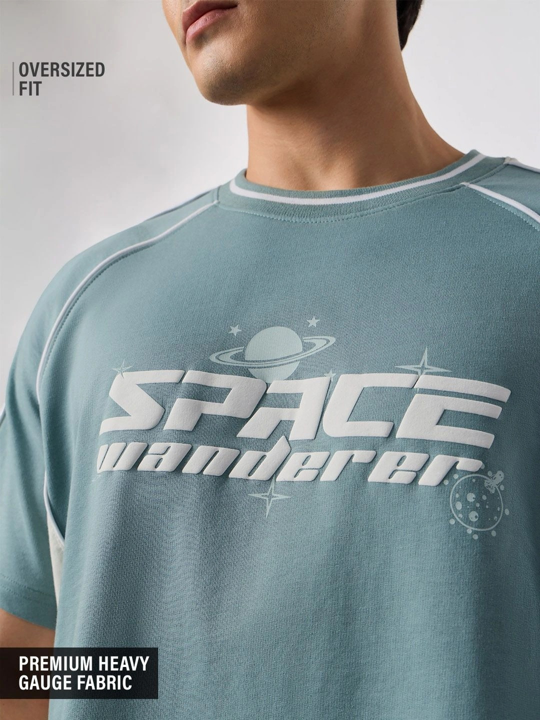 The Souled Store Men Printed Applique T-shirt