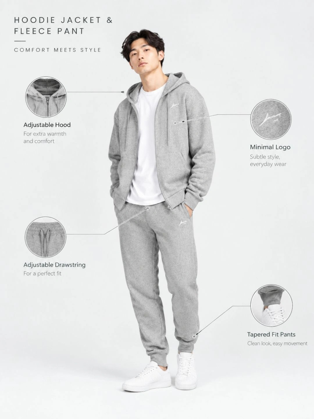 Prosharx Winter Co-ord Set Zip Hoodie & Sweatpant - Image 4