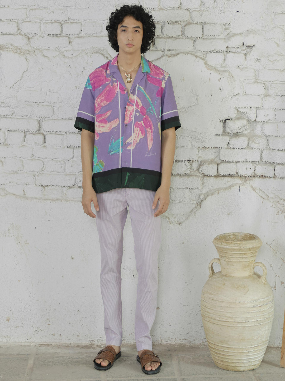 RARE RABBIT Men Purple Regular Fit Striped Trouser