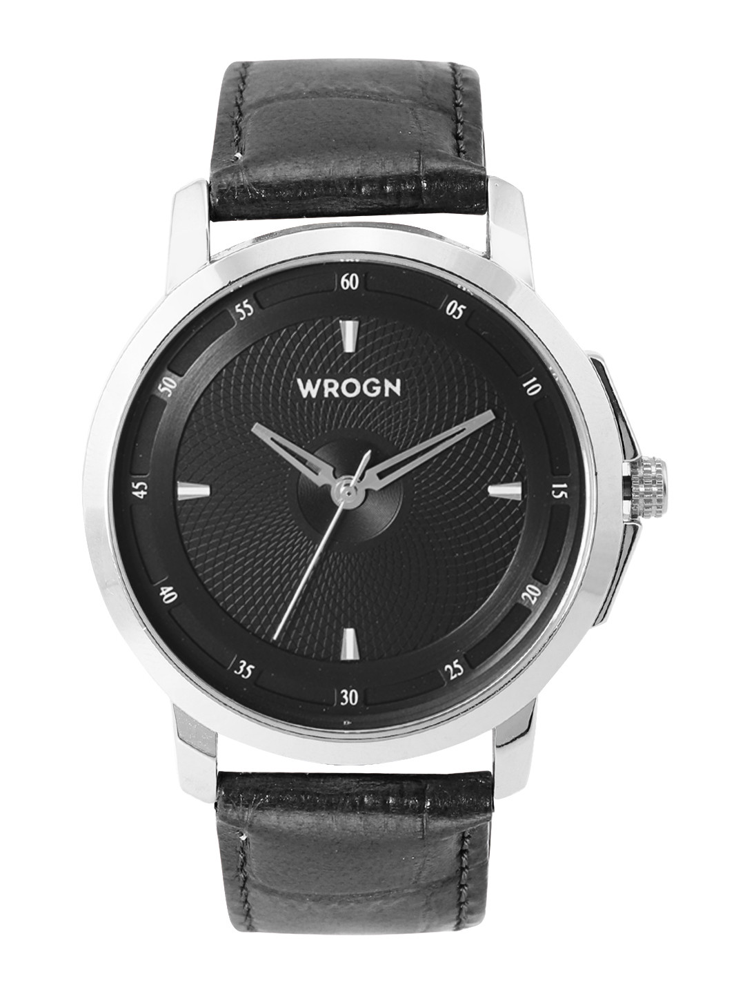 WROGN Men Brass Dial & Black Straps Analogue Watch WR-6601-Black