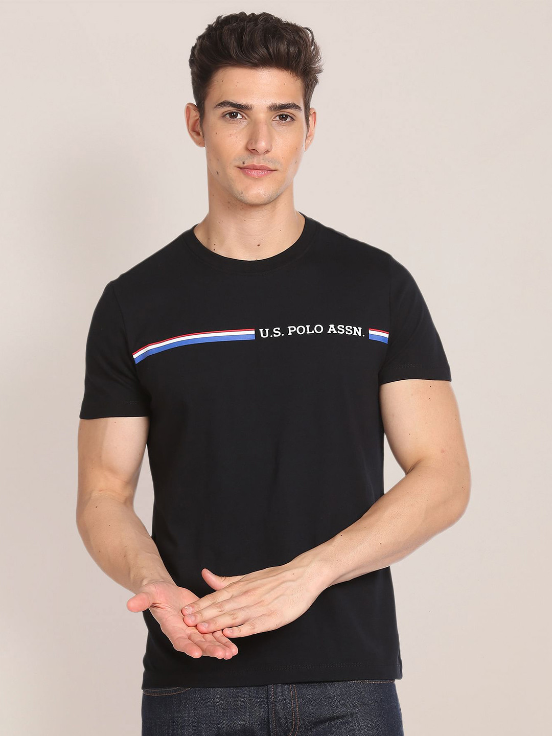 U.S. Polo Assn. Crew Neck Brand Print T-Shirt