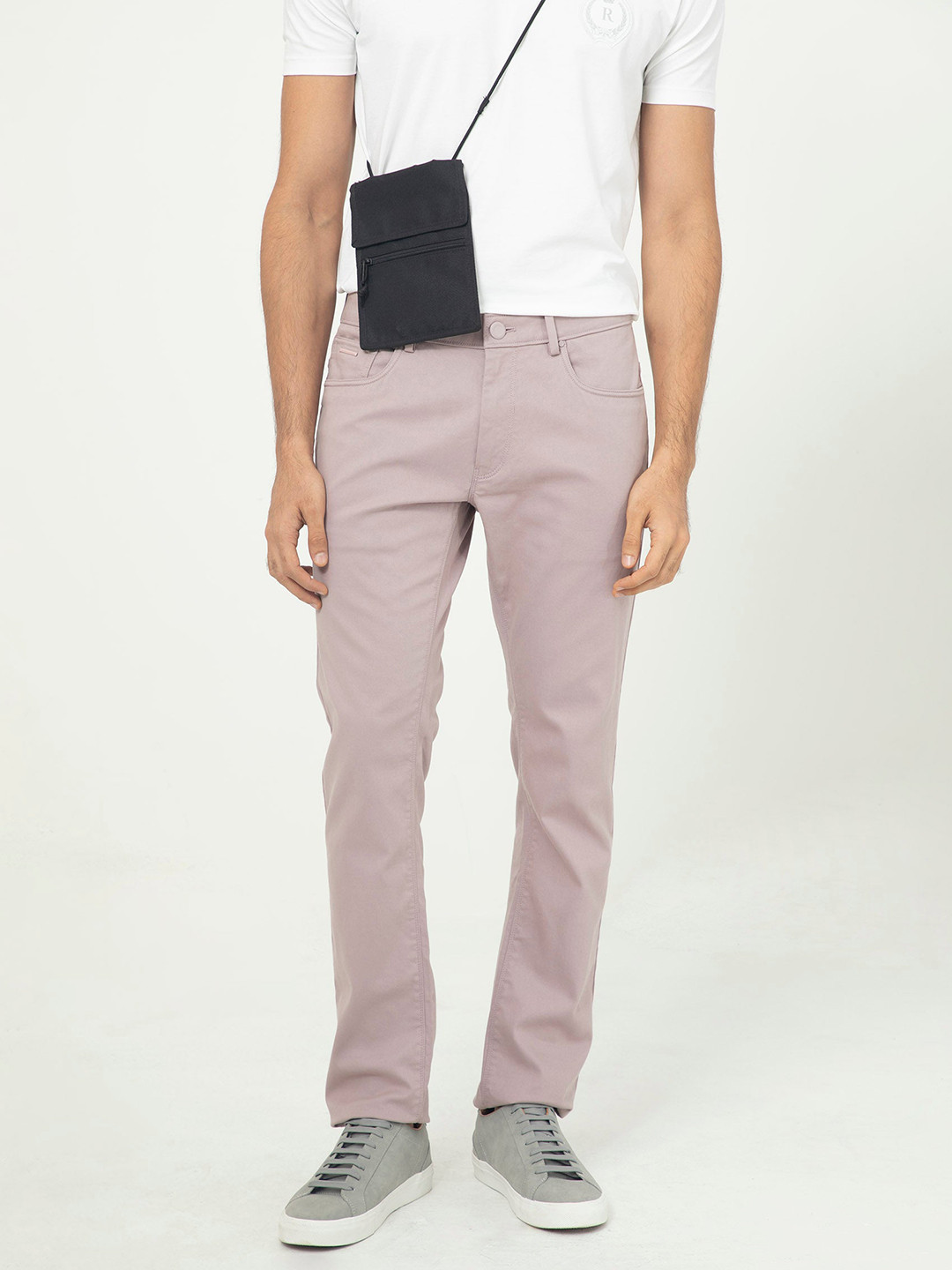 RARE RABBIT Men Purple Regular Fit Plain Trouser